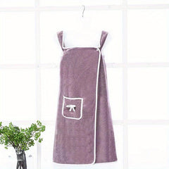 Coral Velvet Shower Bath Wrap Robe High Absorption Soft Coral Fleece Body Towel