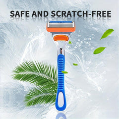 5-Layer Orange Shaving Razor Set for Men and Women