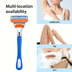 5-Layer Orange Shaving Razor Set for Men and Women