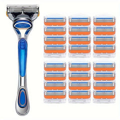 5-Layer Orange Shaving Razor Set for Men and Women