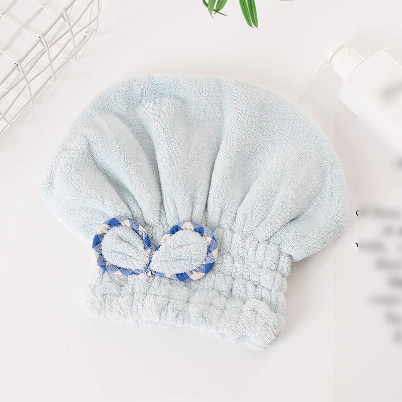 Women's Thickened Coral Fleece Hair Drying Cap