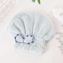 Women's Thickened Coral Fleece Hair Drying Cap