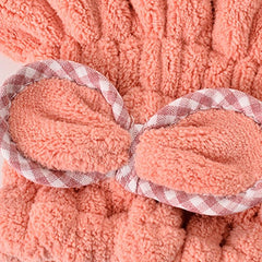 Women's Thickened Coral Fleece Hair Drying Cap