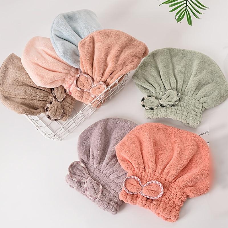 Women's Thickened Coral Fleece Hair Drying Cap