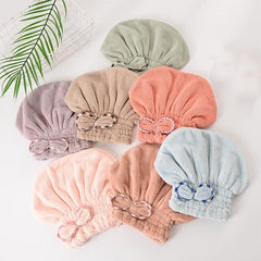 Women's Thickened Coral Fleece Hair Drying Cap