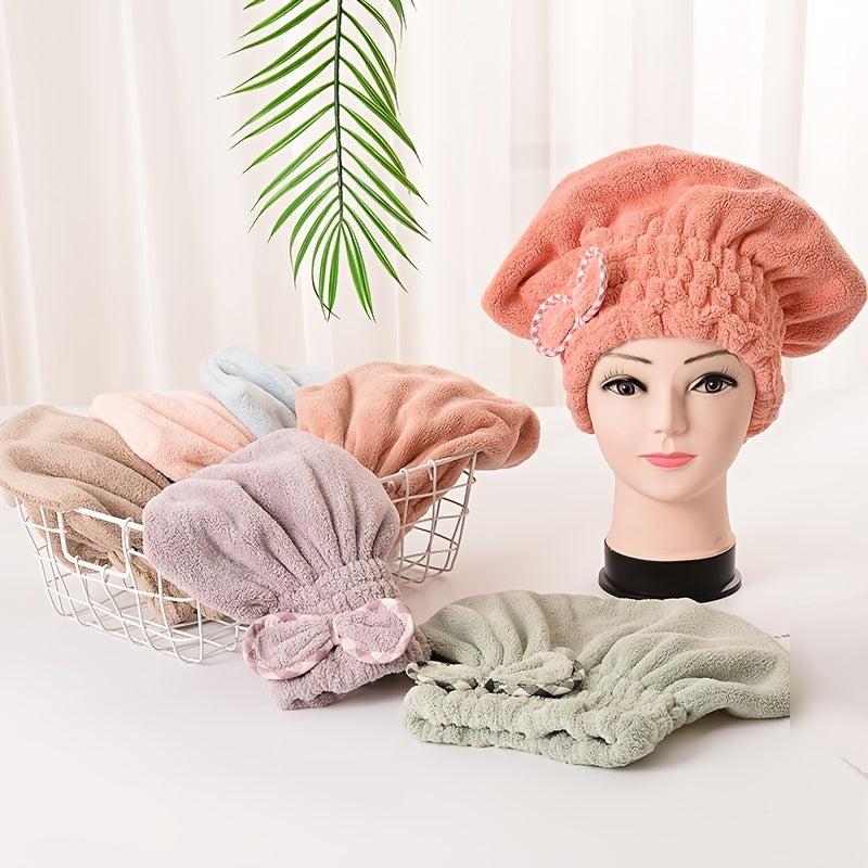 Women's Thickened Coral Fleece Hair Drying Cap