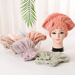 Women's Thickened Coral Fleece Hair Drying Cap