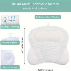 Spa Bathtub Headrest Pillow With Suction Cups Non Slip Cushion
