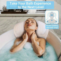 Spa Bathtub Headrest Pillow With Suction Cups Non Slip Cushion