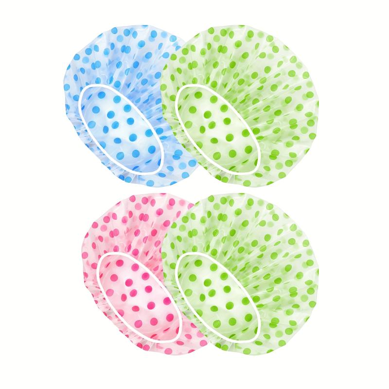 4pcs Reusable Waterproof Shower Cap for Women