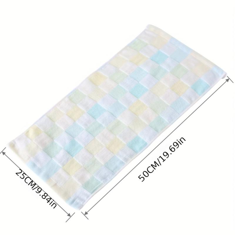 3pcs Colorful Plaid Hand Bath Towel Soft Absorbent Towel for Bathroom