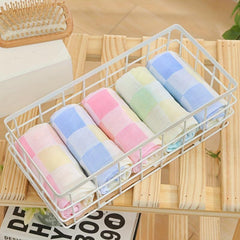 3pcs Colorful Plaid Hand Bath Towel Soft Absorbent Towel for Bathroom