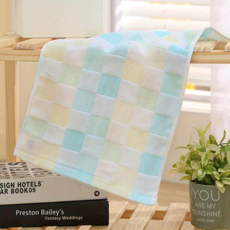 3pcs Colorful Plaid Hand Bath Towel Soft Absorbent Towel for Bathroom