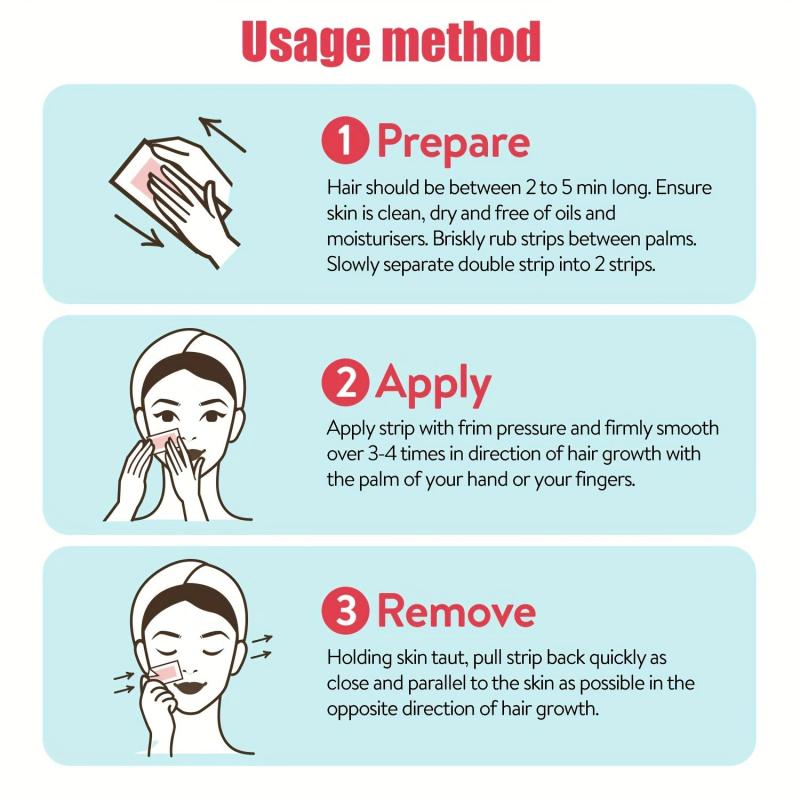 30 Pcs Facial Wax Strips Hair Removal For Women Quick & Painless Waxing Kit
