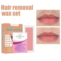 30 Pcs Facial Wax Strips Hair Removal For Women Quick & Painless Waxing Kit