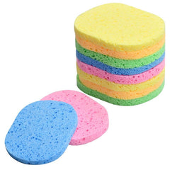 10pcs Natural Cellulose Facial Sponges Exfoliating Makeup Remover Sponge Pads