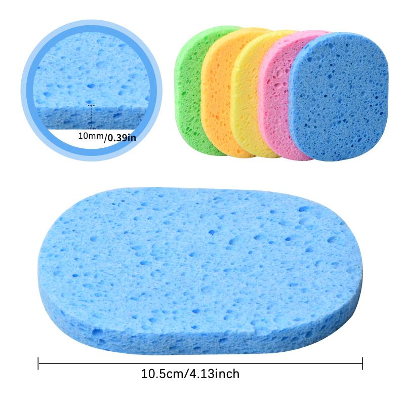 10pcs Natural Cellulose Facial Sponges Exfoliating Makeup Remover Sponge Pads