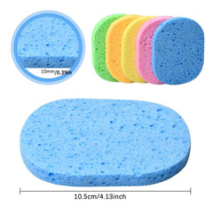 10pcs Natural Cellulose Facial Sponges Exfoliating Makeup Remover Sponge Pads