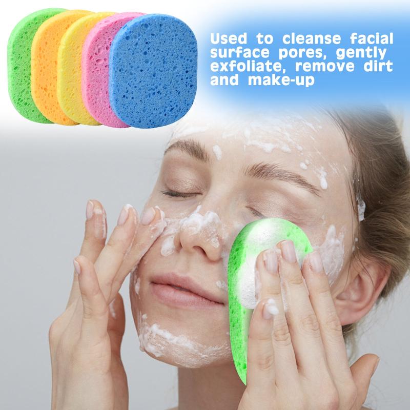 10pcs Natural Cellulose Facial Sponges Exfoliating Makeup Remover Sponge Pads