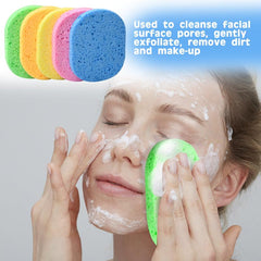 10pcs Natural Cellulose Facial Sponges Exfoliating Makeup Remover Sponge Pads
