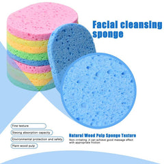10pcs Natural Cellulose Facial Sponges Exfoliating Makeup Remover Sponge Pads