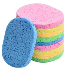 10pcs Natural Cellulose Facial Sponges Exfoliating Makeup Remover Sponge Pads