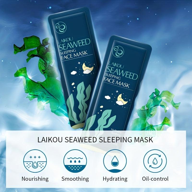 15pcs Seaweed Sleeping Mask Control Brightening Gel Mask