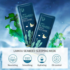 15pcs Seaweed Sleeping Mask Control Brightening Gel Mask