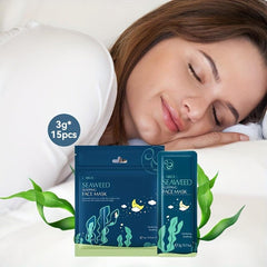 15pcs Seaweed Sleeping Mask Control Brightening Gel Mask