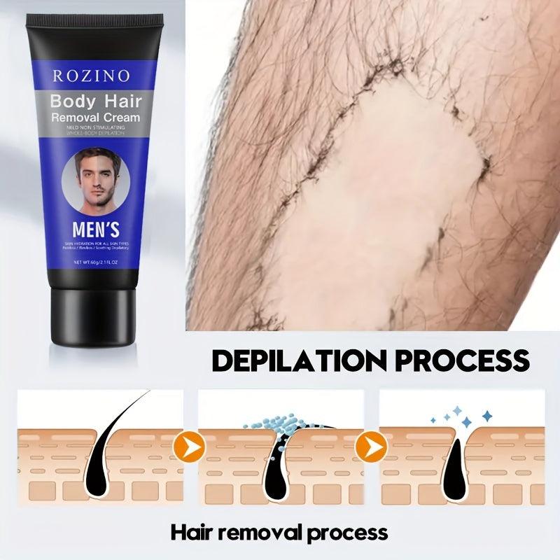 Men's Facial Hair Removal Cream - Painless Long Lasting Hair Removal