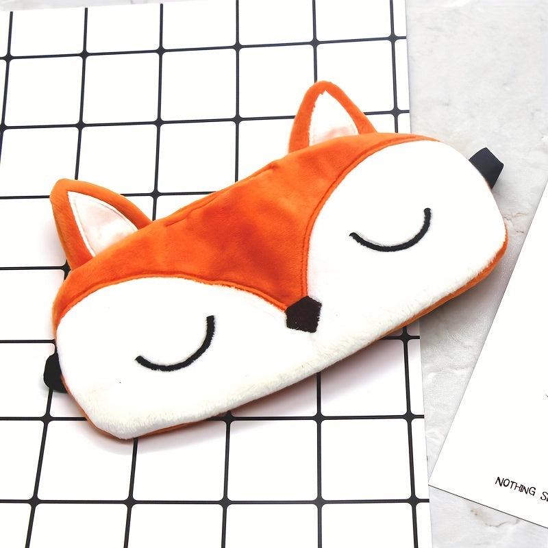 Orange Fox Sleep Mask Cartoon Animal Eye Shade Cover for Sleeping