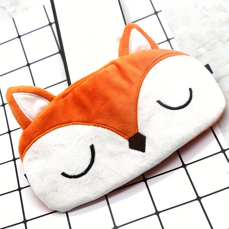 Orange Fox Sleep Mask Cartoon Animal Eye Shade Cover for Sleeping