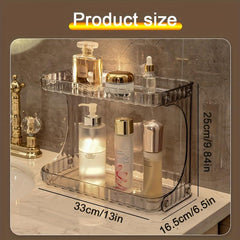 Transparent Double Layer Bathroom Storage Rack for Makeup and Cosmetics