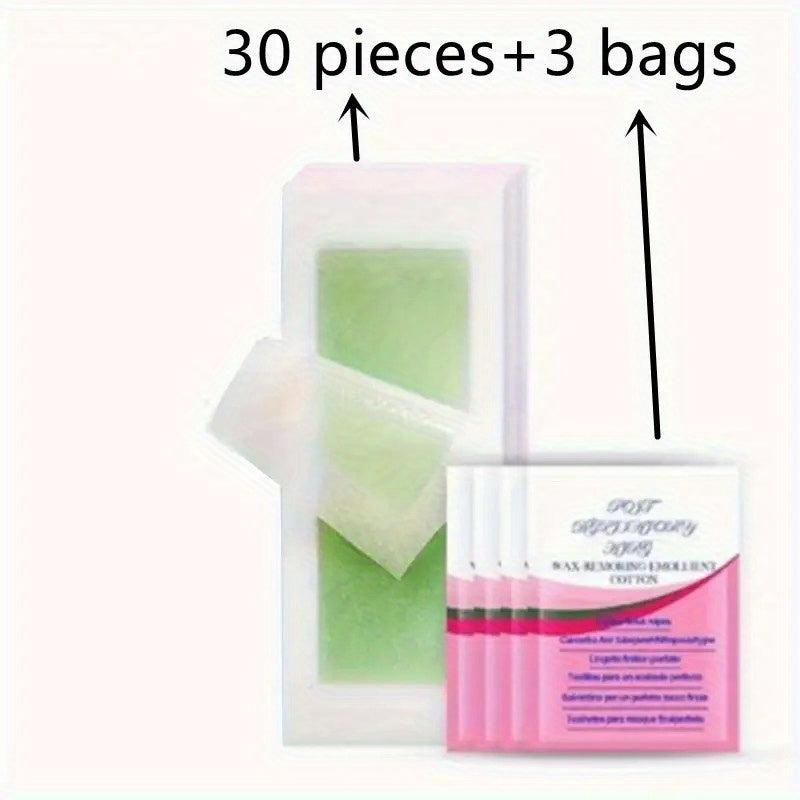 Hair Removal Wax Paper Cream & Beard Wipes 30pcs 3bags