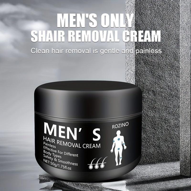 Men's Hair Removal Cream for Beards & Body, Gentle & Skin-Friendly