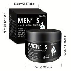 Men's Hair Removal Cream for Beards & Body, Gentle & Skin-Friendly
