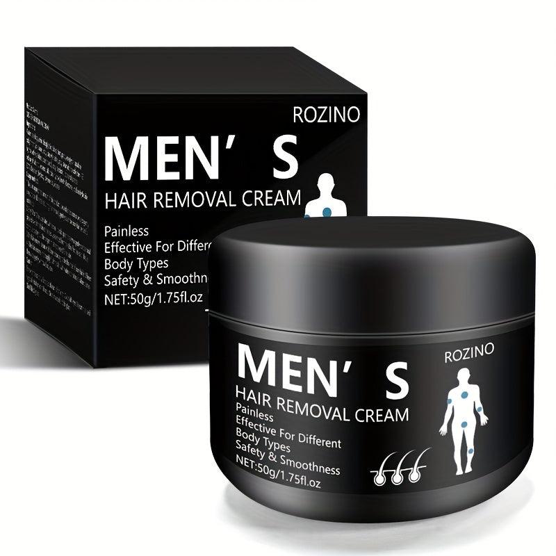 Men's Hair Removal Cream for Beards & Body, Gentle & Skin-Friendly