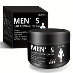 Men's Hair Removal Cream for Beards & Body, Gentle & Skin-Friendly