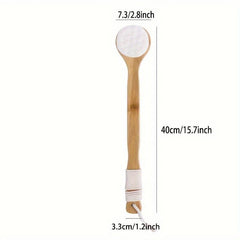 Long Handle Bath Shower Brush Soft Natural Bristles Back Cleaner