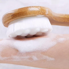 Long Handle Bath Shower Brush Soft Natural Bristles Back Cleaner