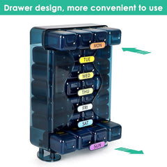 1pc Weekly Pill Organizer 4 Times A Pill Organizer With Drawer Large Pill Box