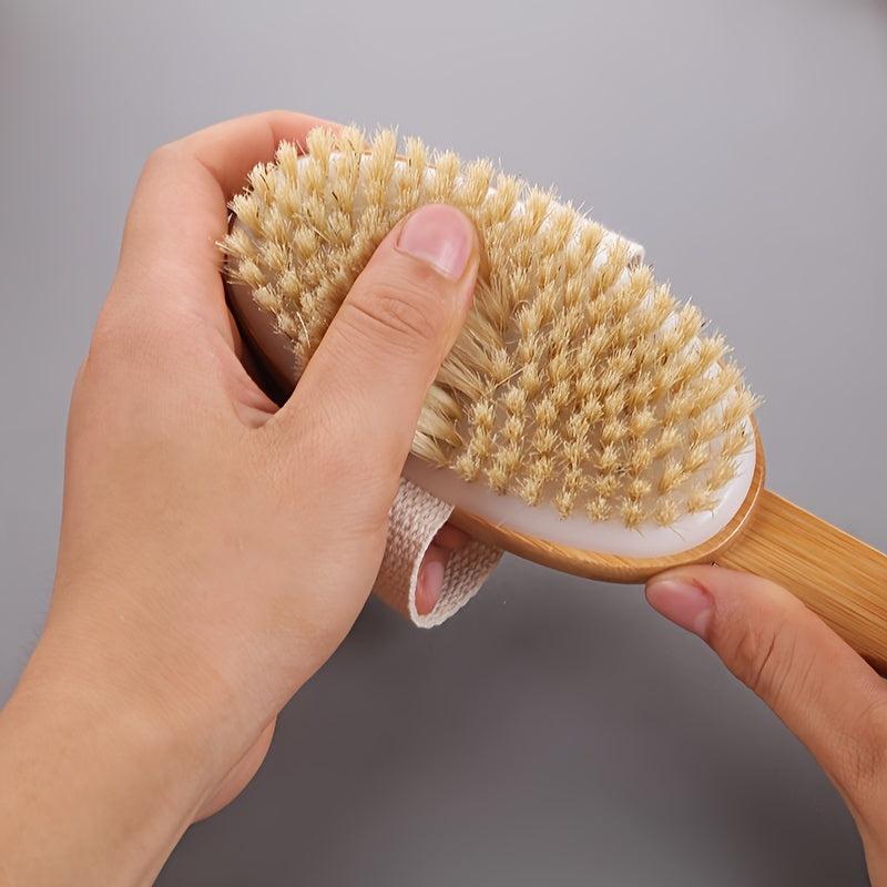 Solid Wood Bristle Shower Brush