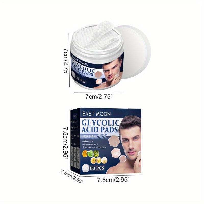 60 Men's Salicylic Acid Pads for Acne Control & Pore Shrinkage