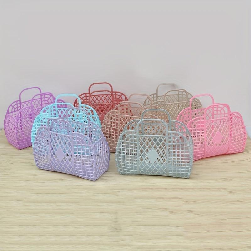 Plastic Portable Sundries Basket for Bathroom Organization