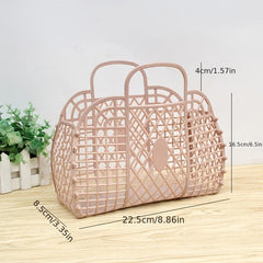 Plastic Portable Sundries Basket for Bathroom Organization