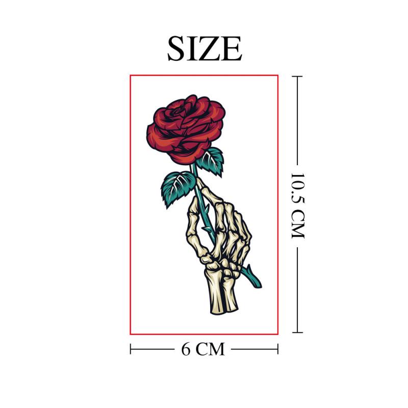 8 Pcs Rose Pattern Tattoo Stickers Waterproof Temporary Disposable Stickers