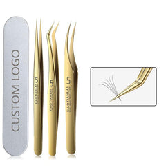 Stainless Steel Anti Static Tweezers Set for Eyelash Extension