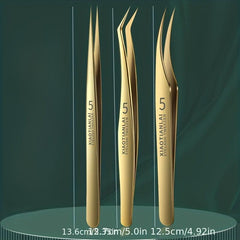 Stainless Steel Anti Static Tweezers Set for Eyelash Extension
