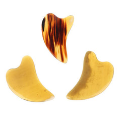 Natural Ox Horn Gua Sha Board Face Massager Facial Lift Neck Body Scraping