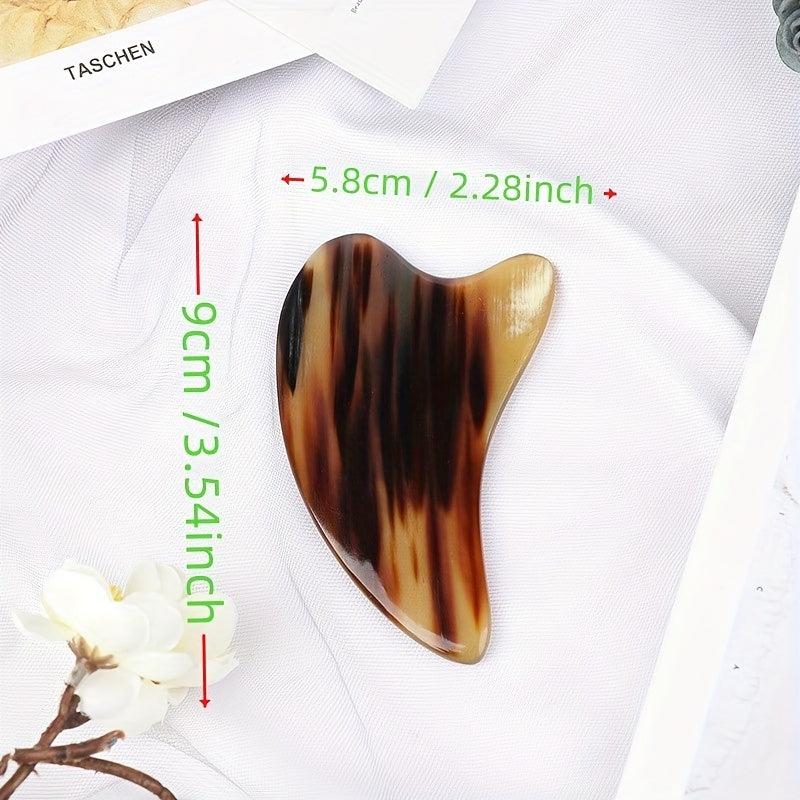 Natural Ox Horn Gua Sha Board Face Massager Facial Lift Neck Body Scraping